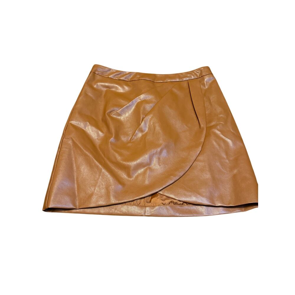Lush faux leather skirt tan size large